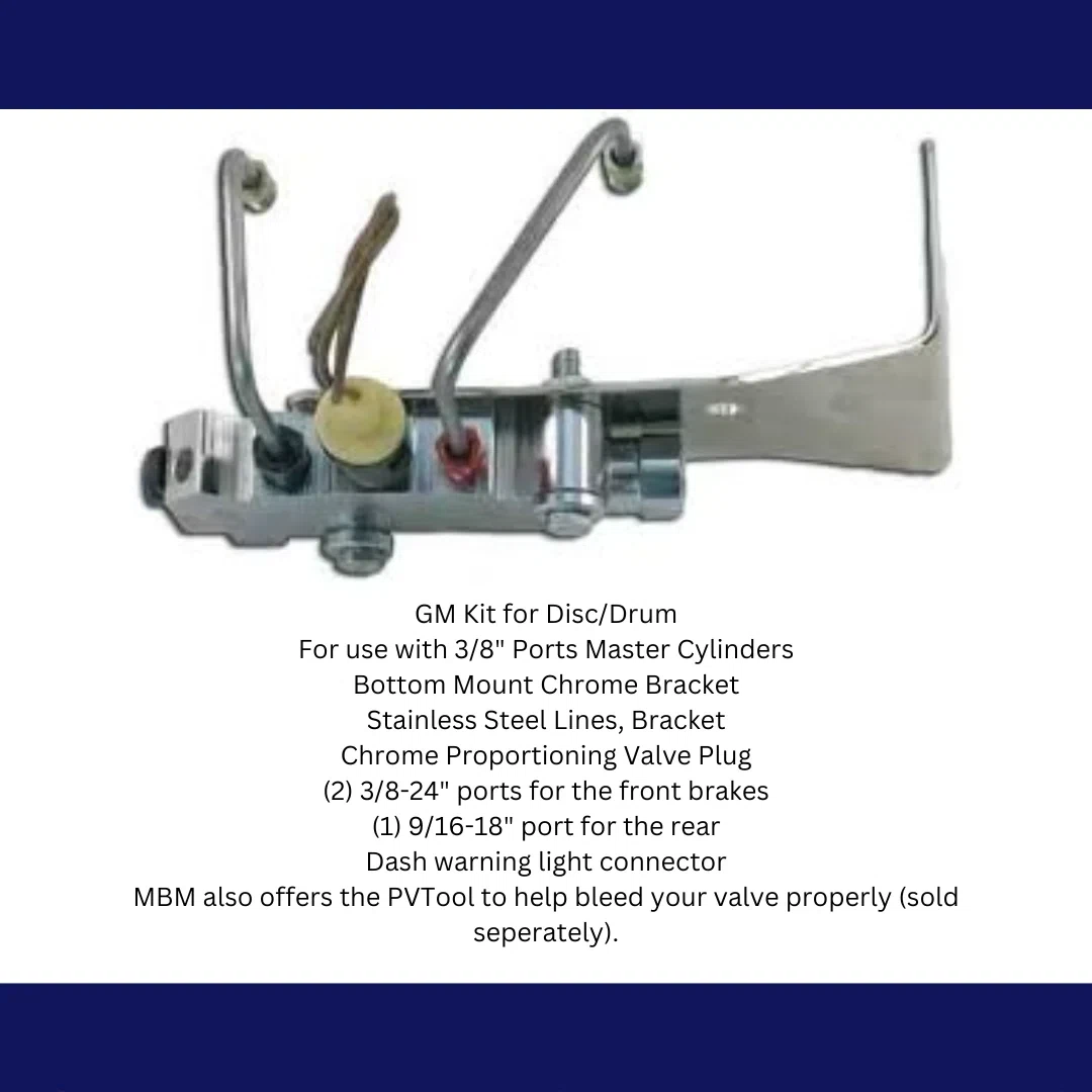 GM Bottom Mount Prop Valve Kit. Disc_Drum - Chrome PV2CK-2BM